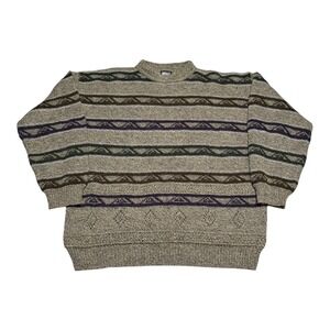Vintage‎ 90s UnionBay Acrylic Blend Geometric Crewneck Sweater Men's Large